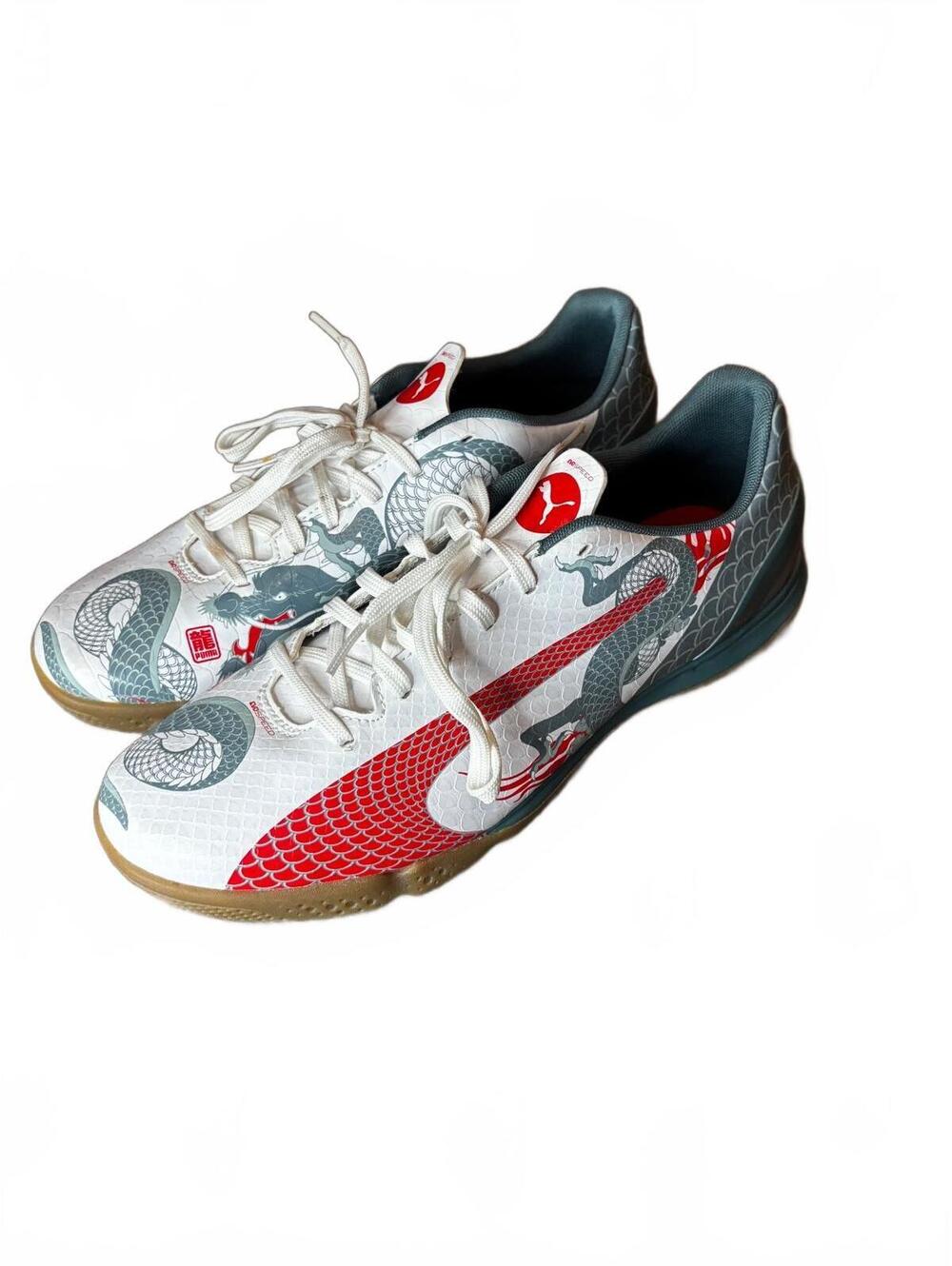 Puma EvoSpeed Indoor Soccer Shoes with Dragon Design Size 9 1/2